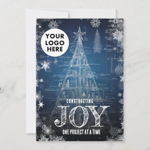 Carte de Noël pour entreprise d'architecte avec lo