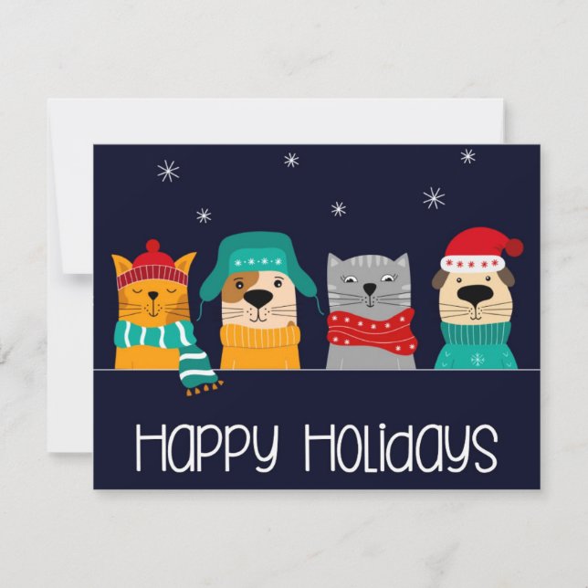 Carte de Noël pour entreprise de pets (Devant)