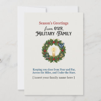 Carte de Noël pour famille de militaire Saison des