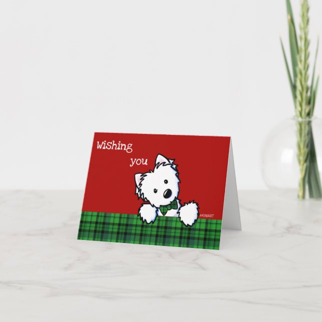 Carte de Noël pour garçon KiniArt Westie (Devant)