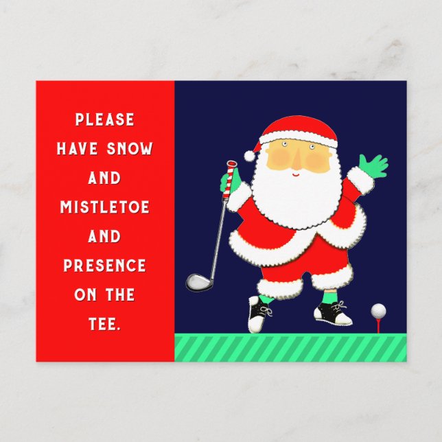 Carte de Noël pour golfeur Carte postale (Devant)