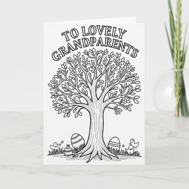 Carte de Noël pour Grands-Parents avec Arbre (Devant)