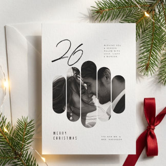 Carte de Noël pour jeunes mariés minimaliste moder