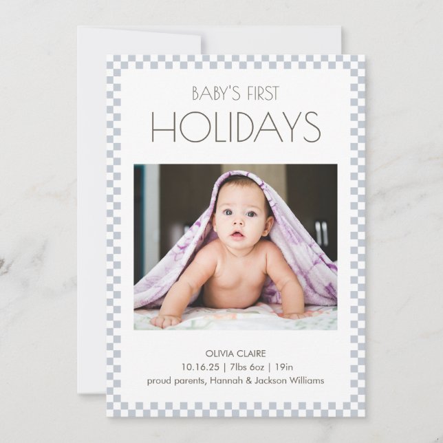 Carte de Noël pour la première fête de bébé (Devant)