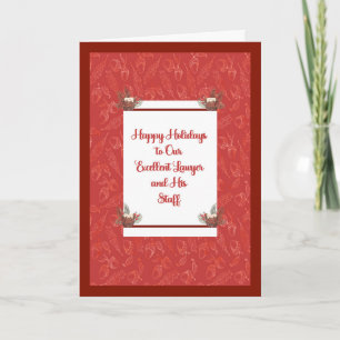 Carte de Noël pour l'avocat et le personnel