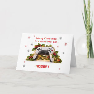 Carte de Noël pour le contrôleur de jeu du fils Aj