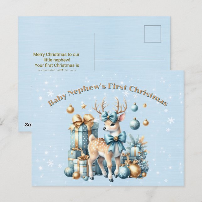 Carte de Noël pour le premier Noël de mon petit ne (Devant / Derrière)