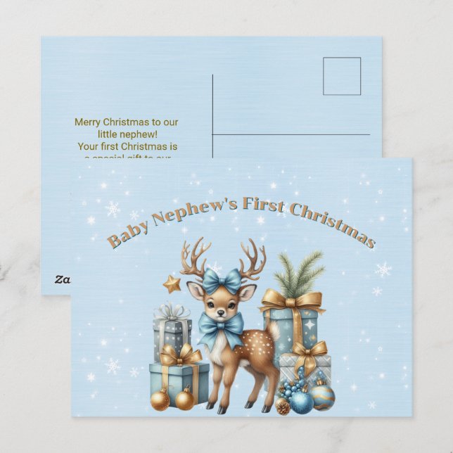 Carte de Noël pour le premier Noël de mon petit ne (Devant / Derrière)