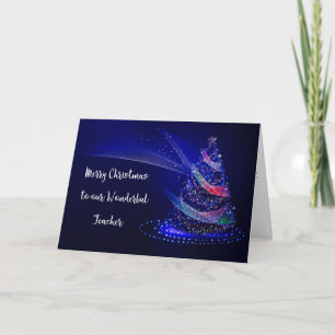 Carte de Noël pour l'enseignant avec arbre