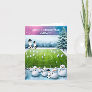 Carte de Noël pour l'entraîneur de football des bo