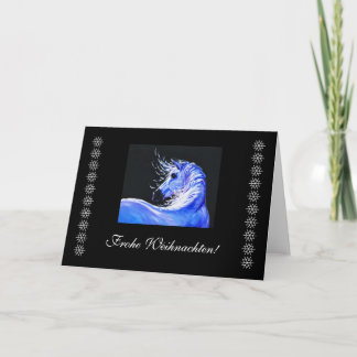 Carte de Noël pour les amateurs de cheval.