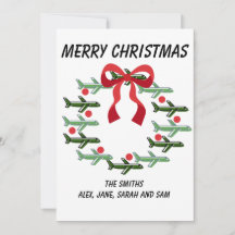 Carte de Noël pour les couronnes debout et loin