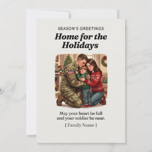 Carte de Noël pour militaire rentrant à la maison 