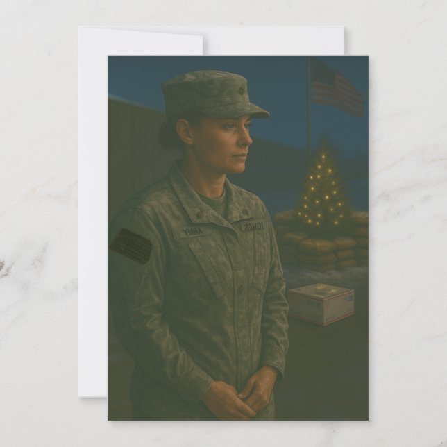 Carte de Noël pour militaire Vous êtes dans nos pe (Devant)