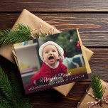 Carte de Noël pour nouveau bébé sympa<br><div class="desc">Cette nouvelle carte de Noël pour bébé amusante sera la meilleure façon d'annoncer le nouvel ajout à votre famille. Personnalisez avec 1 photo sur le devant et 3 photos sur le dos avec toutes les informations sur votre état de naissance. Visitez ma collection de cartes de Noël pour voir toutes...</div>
