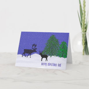 Carte de Noël pour papa Deer & Snow