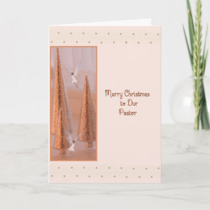 Carte de Noël pour pasteur en or avec des anges