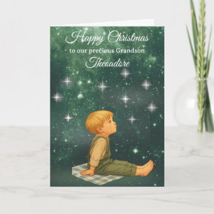 Carte de Noël pour petit-fils – Nuit étoilée