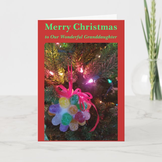Carte de Noël pour petite-fille Bonbons Chutes (Devant)