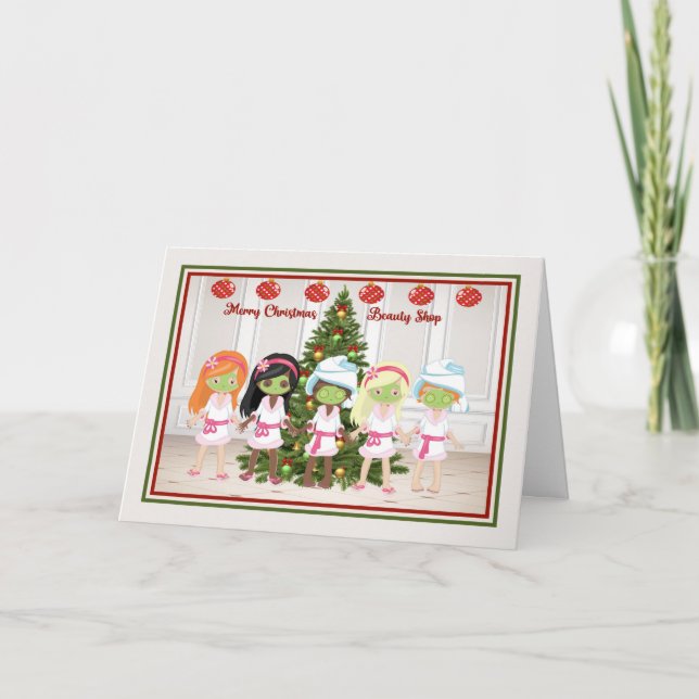Carte de Noël pour Salon de Beauté (Devant)