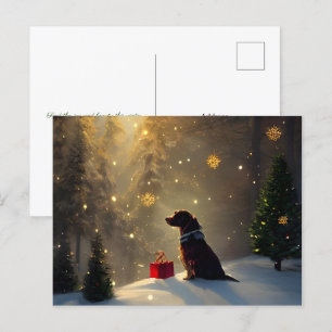 Carte de Noël pour un chien léger d'hiver