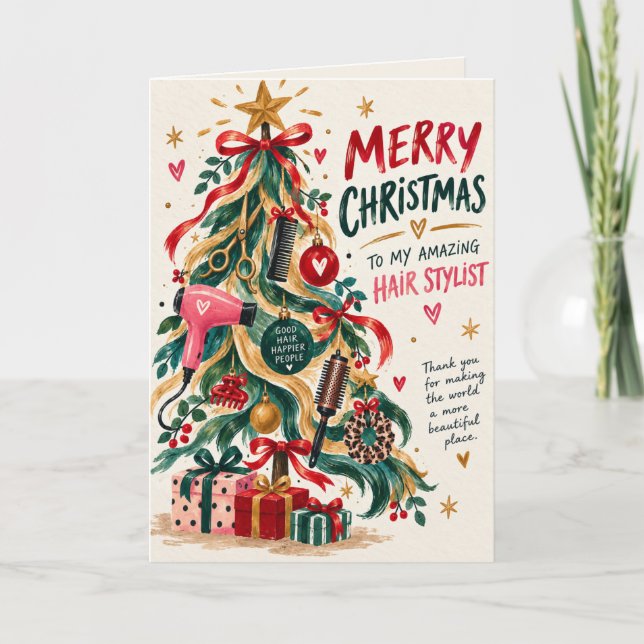 Carte de Noël pour un coiffeur incroyable (Devant)
