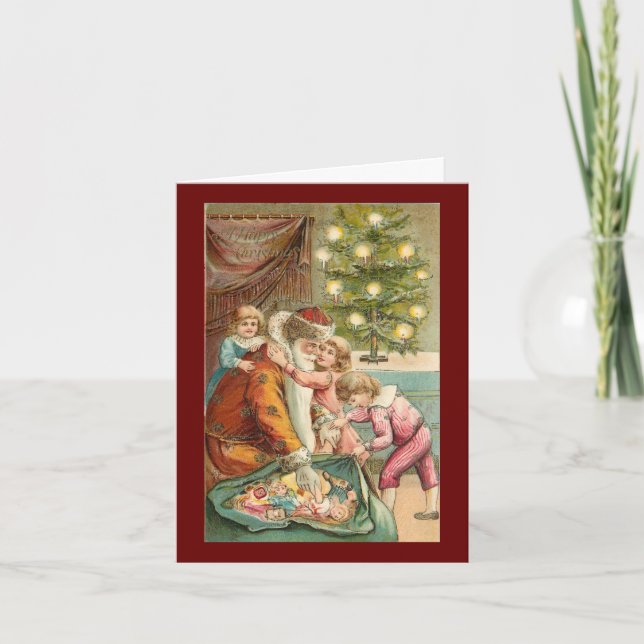 Carte de Noël pour un fils avec le Père Noël (Devant)
