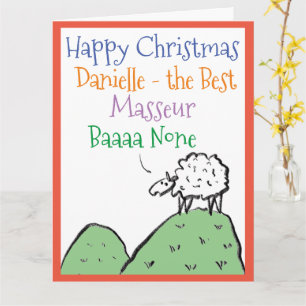 Carte de Noël pour un Masseur avec un Mouton