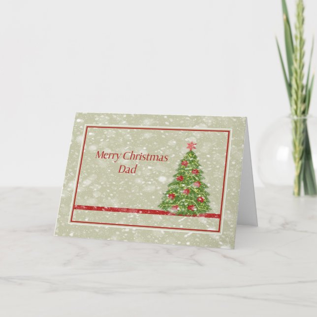 Carte de Noël pour votre père avec arbre (Devant)