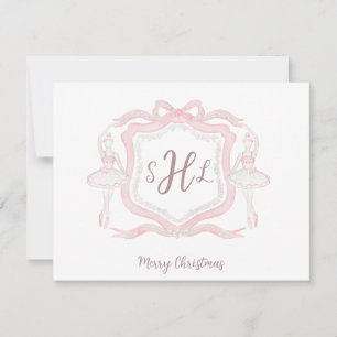 Carte de Noël Preppy Ballet Monogram Photo