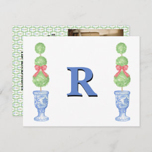 Carte de Noël Preppy Ginger Jar Monogram