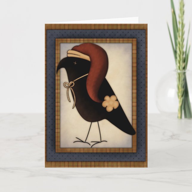 Carte de Noël Primitif Crow Design (Devant)
