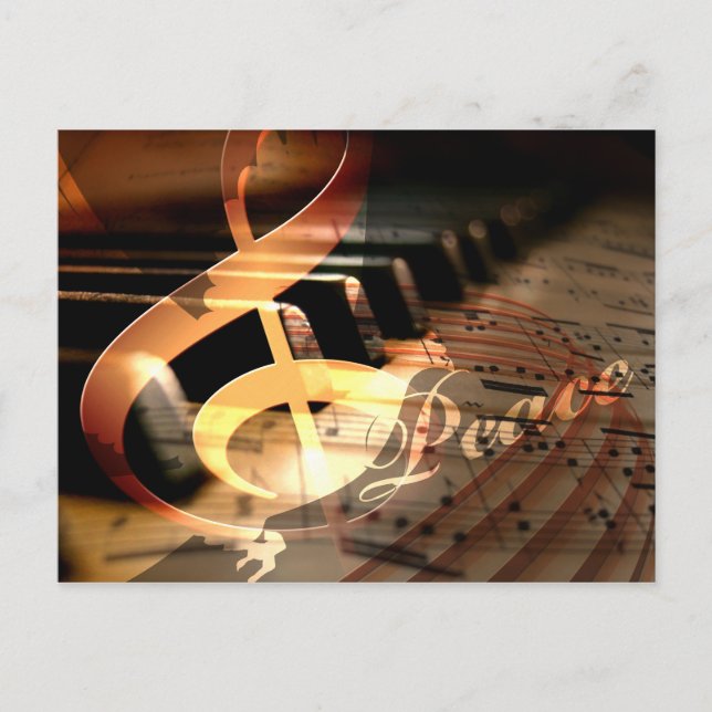 carte de Noël professeur de piano colombe de la pa (Devant)