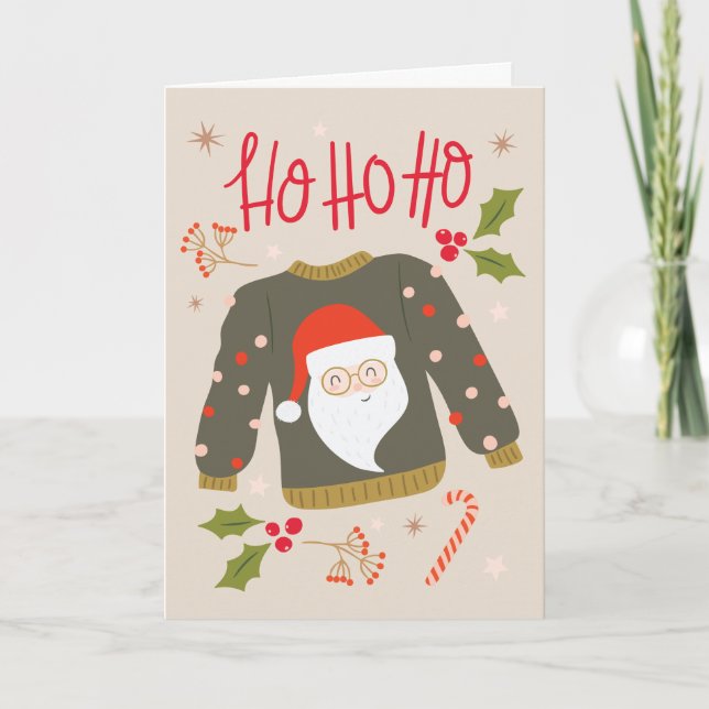 Carte de Noël Pull de Noël du Père Noël (Devant)