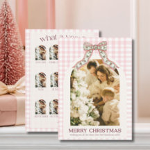 Carte de Noël « Quelle année » | Gingham rose 12