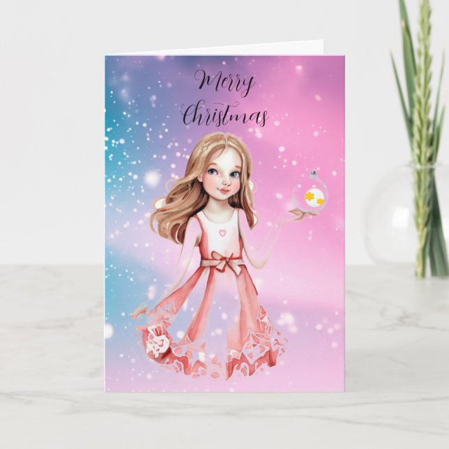 Carte de Noël qui ressemble à une princesse (Devant)
