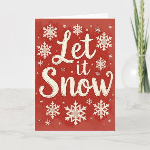 Carte de Noël "Qu'il neige" avec flocon de neige p