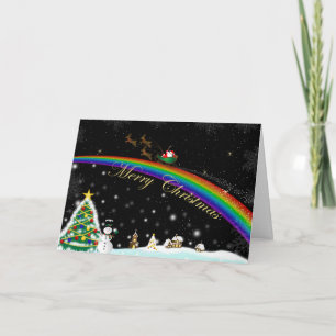 Carte de Noël Rainbow Père Noël