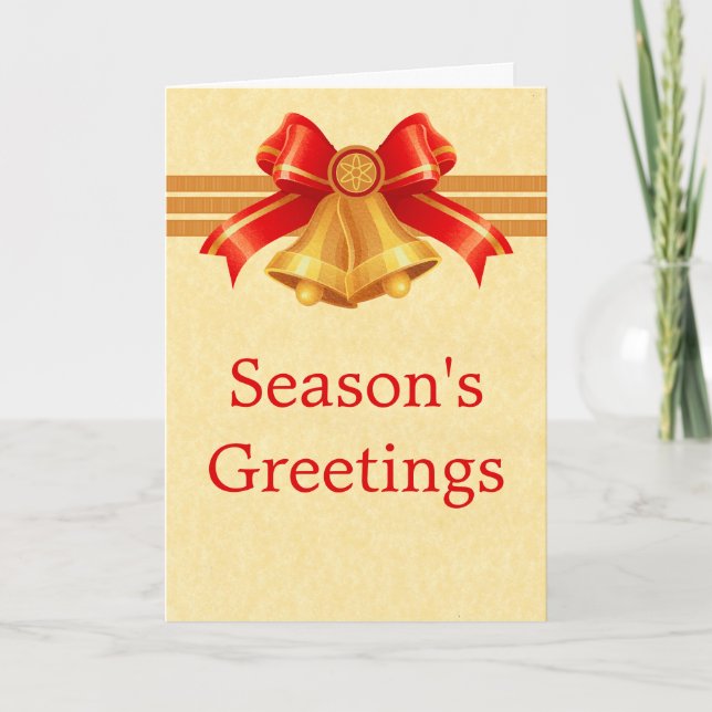 Carte de Noël Red and Gold Bells (Devant)