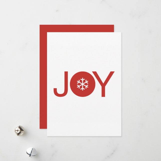 Carte de Noël Red Christmas Joy (Devant/Arrière en situation)