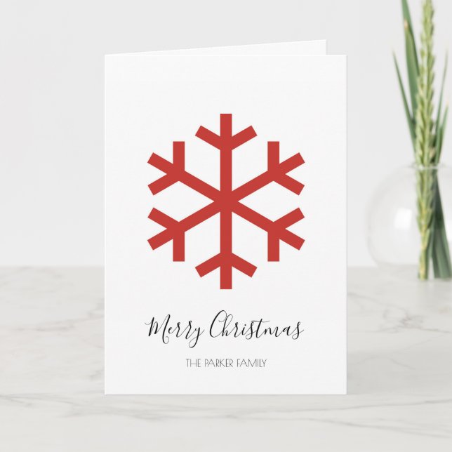 Carte de Noël Red Christmas Snowflon (Devant)