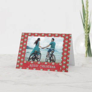 Carte de Noël Red Green Aqua Art Nouveau