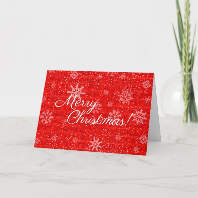 Carte de Noël Red Snowflake (Devant)