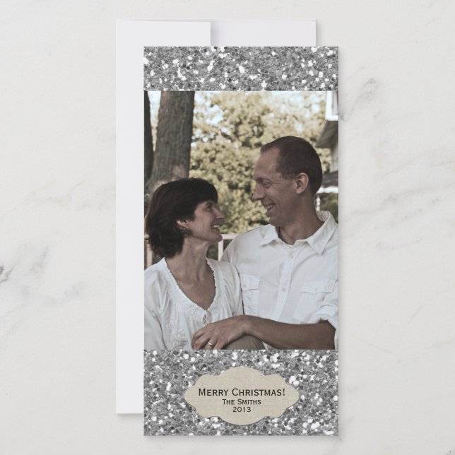 Carte de Noël réglable Parties scintillant en arge (Devant)