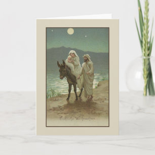 Carte de Noël religieuse allemande vintage