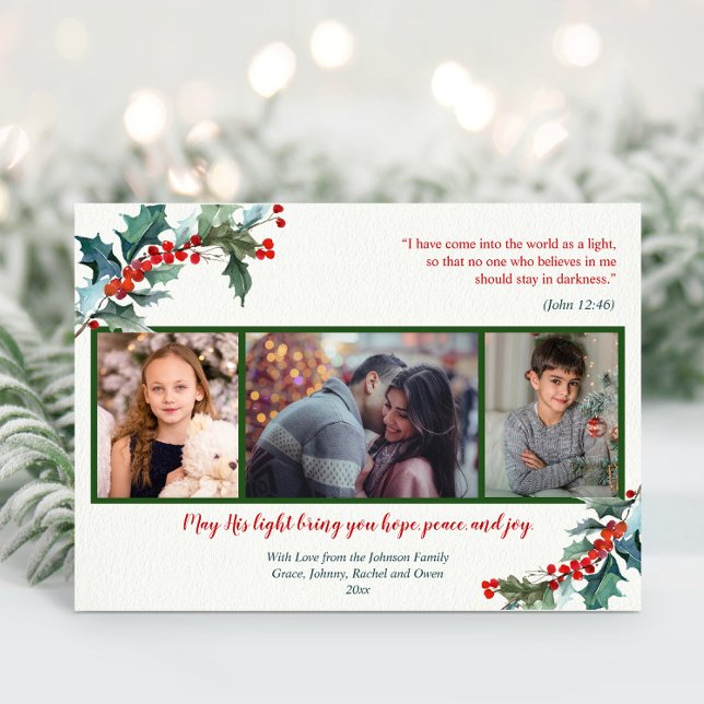 Carte de Noël religieuse aux baies sèches (Créateur téléchargé)