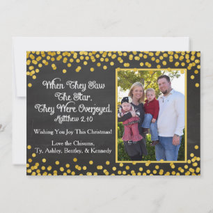 Carte de Noël religieuse avec une photo de famille