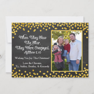 Carte de Noël religieuse avec une photo de famille