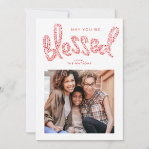 Carte de Noël religieuse bénie avec photo et lettr