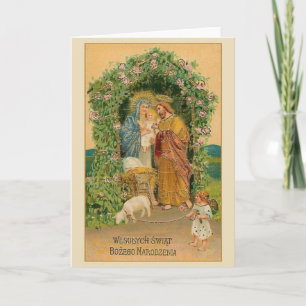 Carte de Noël religieuse polonaise vintage